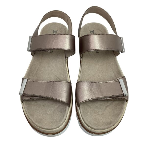 Mephisto Dominica Slingback Womens 42 Leather Sandals Bronze Wide Strap - Picture 2 of 11